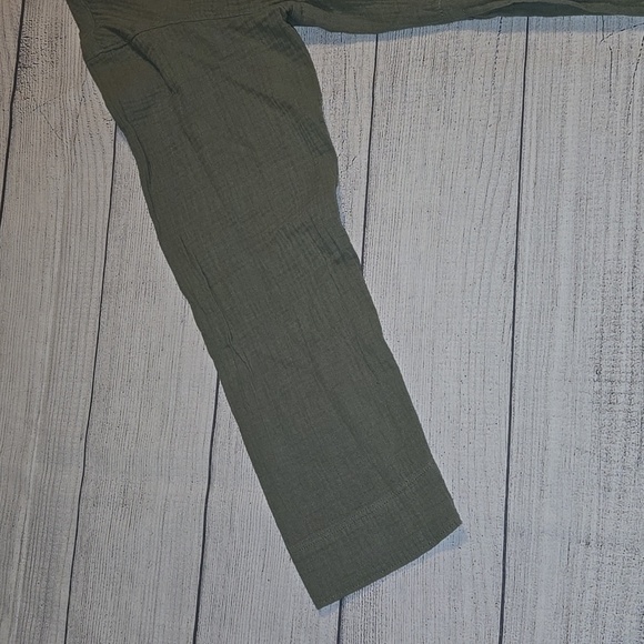 Caslon Gauze Funnel Neck Cotton Blend Long Sleeve Top Green Size L NWOT - Picture 7 of 11